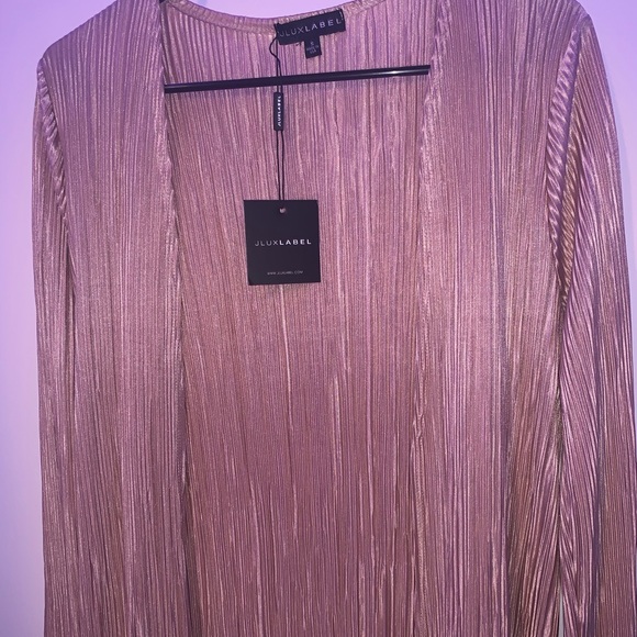 Champagne silk long thin cardigan - Picture 3 of 5